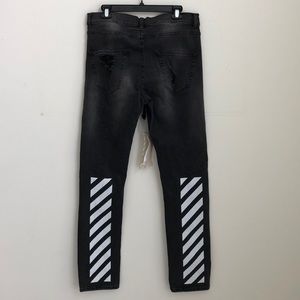 Off White C/O Virgil Abloh Distressed Jeans Sz 34